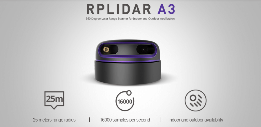 RPLIDAR A3 - 360 Degree Laser Scanner(25m,16000 samples per second)